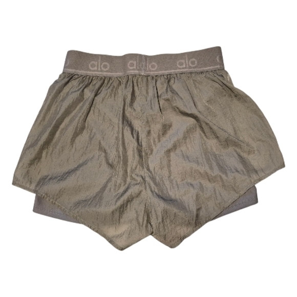 ALO Yoga Olive Green Layered Athletic Skort - Picture 2 of 4